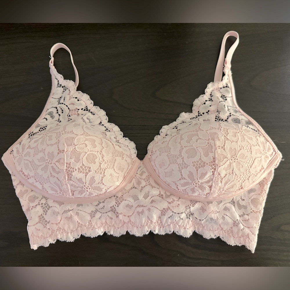 Maidenform Pink Lace Bralette Wireless Comfort